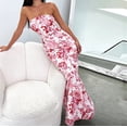 thumbnail image 7 of OVINYER Dress Women Spring/Summer Leisure Sexy Bra Solid Color Print Split Open Back Slim Fit Long Dress Comfortable Relaxed Fit, 7 of 7