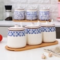 thumbnail image 4 of Blue Flower Pattern Sugar Bowl With Lid And Spoon, 430ml(15oz)ceramic Sugar Storage Jar, Porcelain Sugar Pot, For Coffee Bar, Restaurant, Home-Blue1-1set, 4 of 6