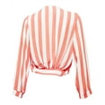 thumbnail image 4 of eVogues Plus Size Stripe Print Cardigan Orange, 4 of 5