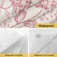 thumbnail image 4 of No Hook Shower Curtain with Snap in Liner, Retro Flower Leaves Pattern Waterproof Bath Curtain Double Layers with See Through Top Window, Pastoral Ethnic Floral on Burlap Shower Curtains 36x72in, 4 of 9