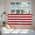 thumbnail image 4 of Red Stripes Tier Curtains, Simple Red White Texture Light Filtering Kitchen Curtains, 2Pcs Rod Pocket Half Window Treatments Panels for Sink Cafe Cabinet Camper 27.5x24 Inches, 4 of 9