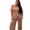 Taupe, variant on Womens Plus Size Low Shoulder Wideleg Jumpsuit