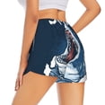 thumbnail image 3 of Vsdgher Shark Print Women's Running Double Layer Shorts High Waisted with Pockets Elastic Yoga Workout Athletic Gym Sports, 3 of 8