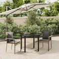 thumbnail image 1 of vidaXL 3 Piece Garden Dining Set with Cushions Black and Grey Poly Rattan, 1 of 5