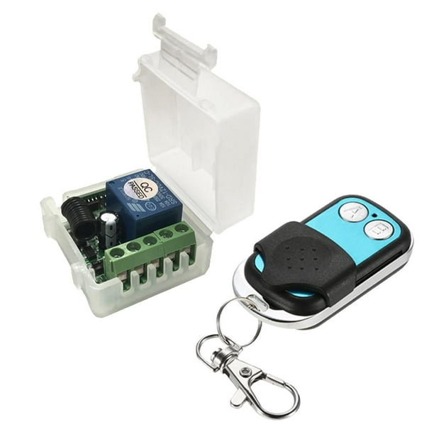 Interruptor de Inalámbrico Seguro de 12 V CC, Interruptor Remoto de 433 Mhz para Sistema de Control Remoto, Puertas de Garaje (transmisores Y Rec Botonera de metal con 2 botones. Soledad Interruptor de control remoto inalámbrico