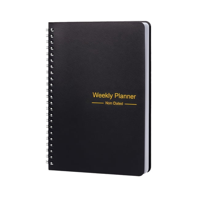 Kjfeif Undated A5 Weekly Planner, 5.7x8 Inch Spiral Notebook with Goal Setting, Habit Tracking, and To-Do Lists, Organization for Work and Personal Life