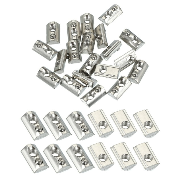 Écrous à Fente en t Série Uxcell, Écrous Élastiques à Ressort Enroulables pour Profil Extrusion Aluminium Rail M6