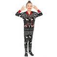 thumbnail image 4 of Gyratedream Family Matching Cotton Pajamas Christmas Elk Hooded Footed Sleepwear Long Sleeve Pjs, 4 of 7