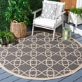 thumbnail image 3 of SAFAVIEH Courtyard Carol Geometric Indoor/Outdoor Area Rug, 7'10" x 7'10" Round, Grey/Beige, 3 of 11