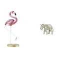 thumbnail image 1 of Estatua de madera y resina de flamenco y , escultura moderna de animal, decoración para el hogar y jardín, figura con soporte de metal, recuer, 1 of 8