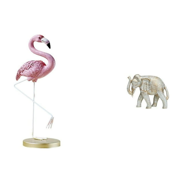 Estatua de madera y resina de flamenco y , escultura moderna de animal, decoración para el hogar y jardín, figura con soporte de metal, recuer
