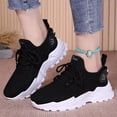 thumbnail image 2 of Domzle Wide Toe Box Shoes Women Non-Slip Wide Width Sneaker Ultra Light Extra Wide Road Running Shoes Breathable Tennis Walking Gym Workout Trainer Black 39, 2 of 5