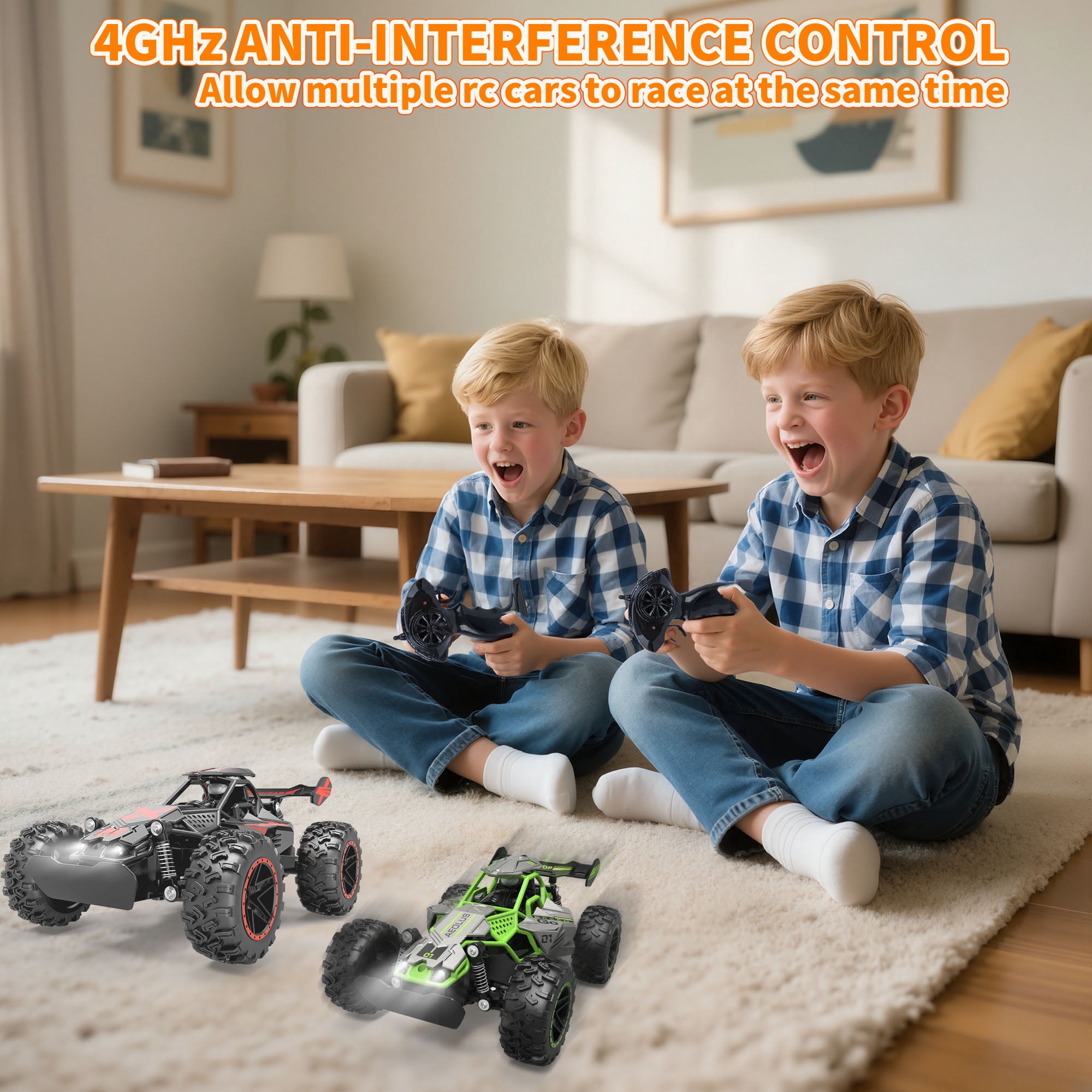 UUGEE Remote Control Car, 2.4GHz High Speed RC Cars Toys, 15MPH RC Truck Off Road with LED Headlight,Christmas Birthday Gifts for 8 11 Year Old Boys Kids,Green
