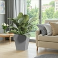 thumbnail image 3 of MAYEERTY 18"H Metal Tapered Planter: Large Garden Pot with Drainage Hole & Rubber Plug for Patio, Gray, 3 of 5