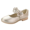 thumbnail image 1 of Children Sole Shoes Kids Adorable Round Toe Wear-resistant Daily Walking Golden 1 Pair, 1 of 5