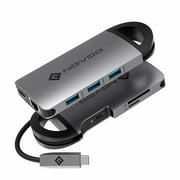 NOVOO USB C Hub 8 in 1 Docking Station, Type C Adapter with 100W PD + 4K HDMI + Ethernet + 3*USB 3.0 + SD/TF Card Reader for iPad MacBook Pro and more Laptops