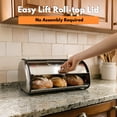 thumbnail image 5 of Taikonlab Metal Bread Box with Ward Window and Air Hole, Stainless Steel Bread Storage Container (17.1x10.6x7.1 inch), 5 of 9