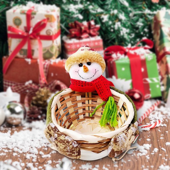 Christmas Candy Storage Basket Decoration Santa Claus Storage Basket Gift Small
