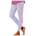 thumbnail image 3 of Breast Cancer Awareness Leggings For women Pink Ribbon Heart Print High Waist 4-Way Stretch Soft Leggings for Workout Gym Casual, 3 of 5