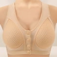 thumbnail image 2 of Penkiiy Daisy Bras for Older Women Front Closure No Underwire Supportive Bras Plus Size Push Up Bras Breathable Cotton Bras Beige, 2 of 5