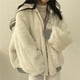 thumbnail image 2 of Chaqueta de algodón de pelo de cordero de doble cara de franela gruesa, abrigo de mujer, chaqueta de algodón con capucha y cremallera, 2 of 5