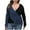 Blue, variant on Wancir Sweaters for Women Sleeve Sexy Deep V Neck Casual Knit Striped Pullover Sweater