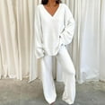 thumbnail image 6 of 2 Pcs/Set Women's Fuzzy Lounge Casual Pajamas Sets Long Sleeve Fleece Pullover and Pants Set 2 Piece Fluffy Loungewear Sleepwear, 6 of 7