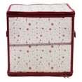 thumbnail image 3 of Christmas Ornament Storage Tote Holds up to 64 Ornaments Zip Top in White/Red, 3 of 6