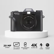 Vivitar 4K Digital Camera, 8x Digital Zoom, 3 LED Display, Bonus Macro Lens, Included SD Card