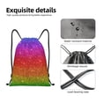 thumbnail image 6 of Kdxio Rainbow Glitter Print Drawstring Backpack Bag,Waterproof Draw String Back Sack, Gym Drawstring Bags Swim Bag For Unisex, 6 of 9