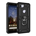 thumbnail image 1 of [PST] Google Pixel 3a XL Kickstand Rotating Ring Case, Heavy Duty Drop Protection Hybrid Shock Absorption Rugged Hard Phone Case Cover with Ring Stand Fits Magnetic Car Mount, 1 of 4
