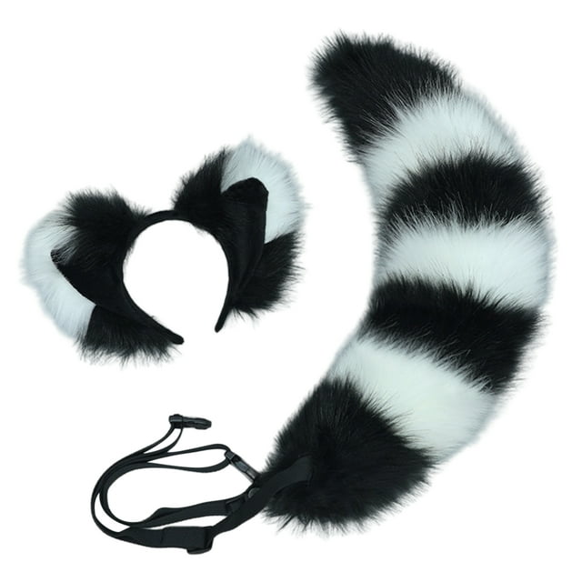 Gupgi Halloween Fox Ears Headband and Tail Set Cosplay Props for Adult