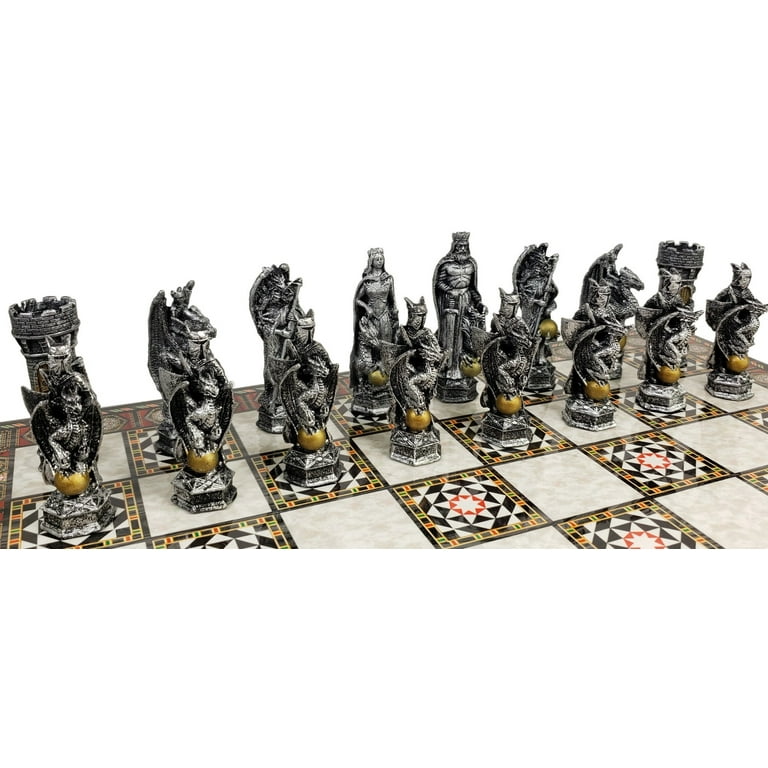 MEDIEVAL CHESS SET 2ft. King Arthur Handmade -   Medieval chess set,  Large chess set, Medieval chess