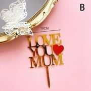 Angle View: 37YIMU 1PC Mother's Day Cake Card Cake Decoration Acrylic Cake Card Cake Toppers