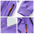 thumbnail image 5 of Mens Full Zip Hoodie Fleece Sweatshirt Contrast Zipper Pockets Casual Hooded Jacket, 5 of 7