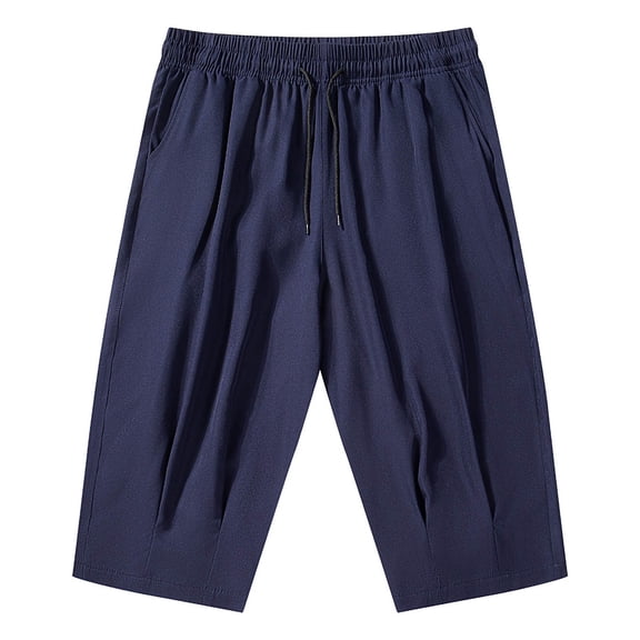 YSUEJPF Long Shorts for Men Quick Dry Breathable Stretchy Casual Capris Moisture Wicking Cropped Baggy Workout Pants