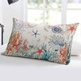 thumbnail image 5 of Vintage Coastal Throw Pillow Covers, Summer Beach Coral Starfish Nautical Soft Breathable Pillow Cases with Invisible Zipper for Sleeping, Small Pillowcases for Couch Bed Sofa Chair 16x24 Inches, 5 of 6