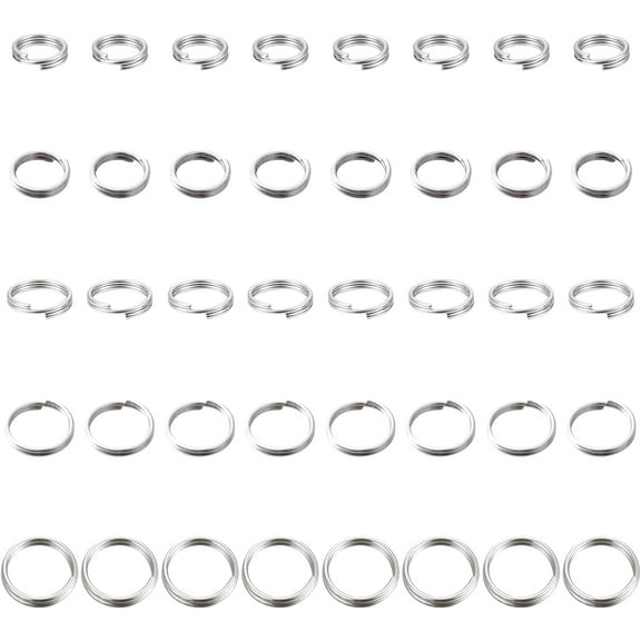 1 Box 500PCS 304 Stainless Steel Split Ring Silver Metal Ring Double Loop Jump Mini Connector Rings for Jewelry Making Charms DIY Keychain Necklace Bracelet Earrings Accessoriy Men Women grey