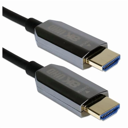 QVS HF8-100M 100 m Active HDMI UltraHD 8K-60Hz with Ethernet M-M Cable Black