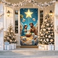 thumbnail image 4 of WWC Christmas Door Cover, 71" x 35" Festive Wall Backdrop, Indoor Outdoor Hanging Christmas Decorations for Front Door Holiday Party Decor, 4 of 6