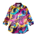 thumbnail image 6 of Mardi Gras Shirt for Women Button Down Carnival Party Long Sleeve Blouse Party Funny Graphic 2026 Tshirt (Purple, S), 6 of 6