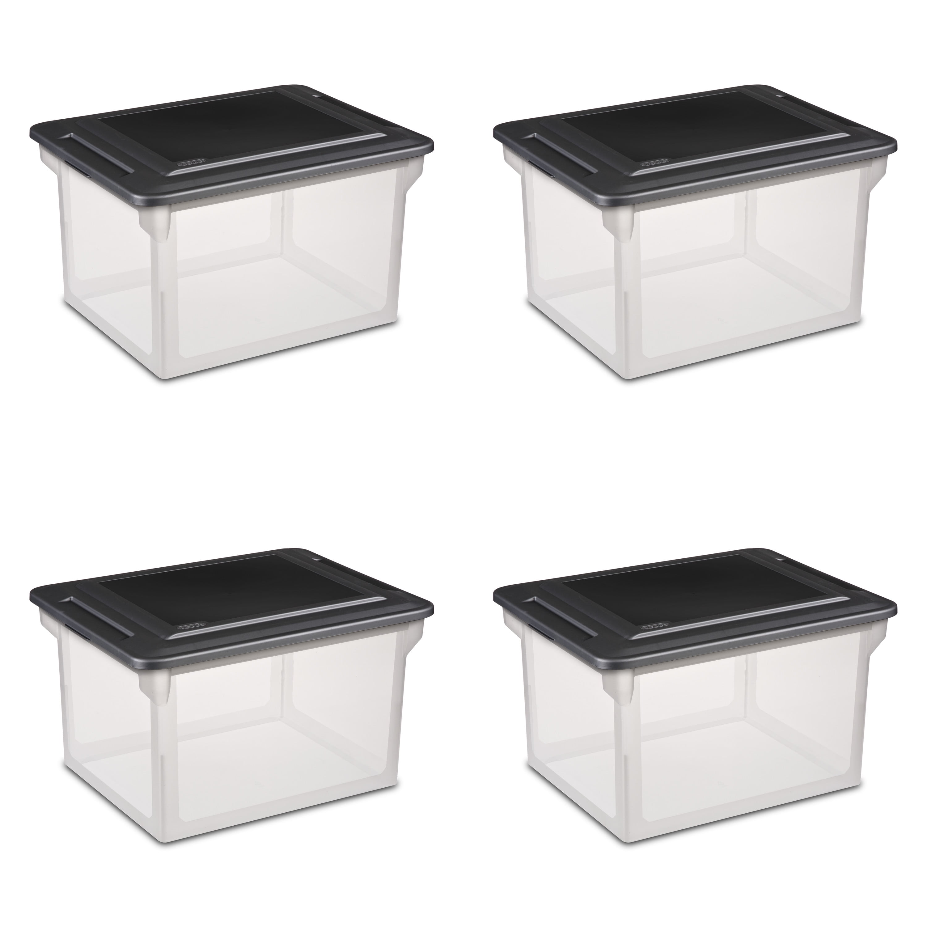 Sterilite File Box Black Set of 4