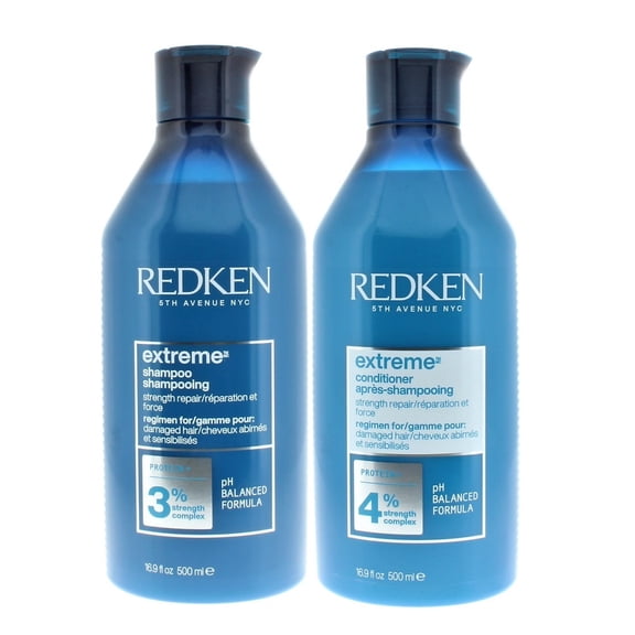 Redken Extreme Shampoo 3% and Conditioner 4% Strength Complex 500ml/16.9oz Combo