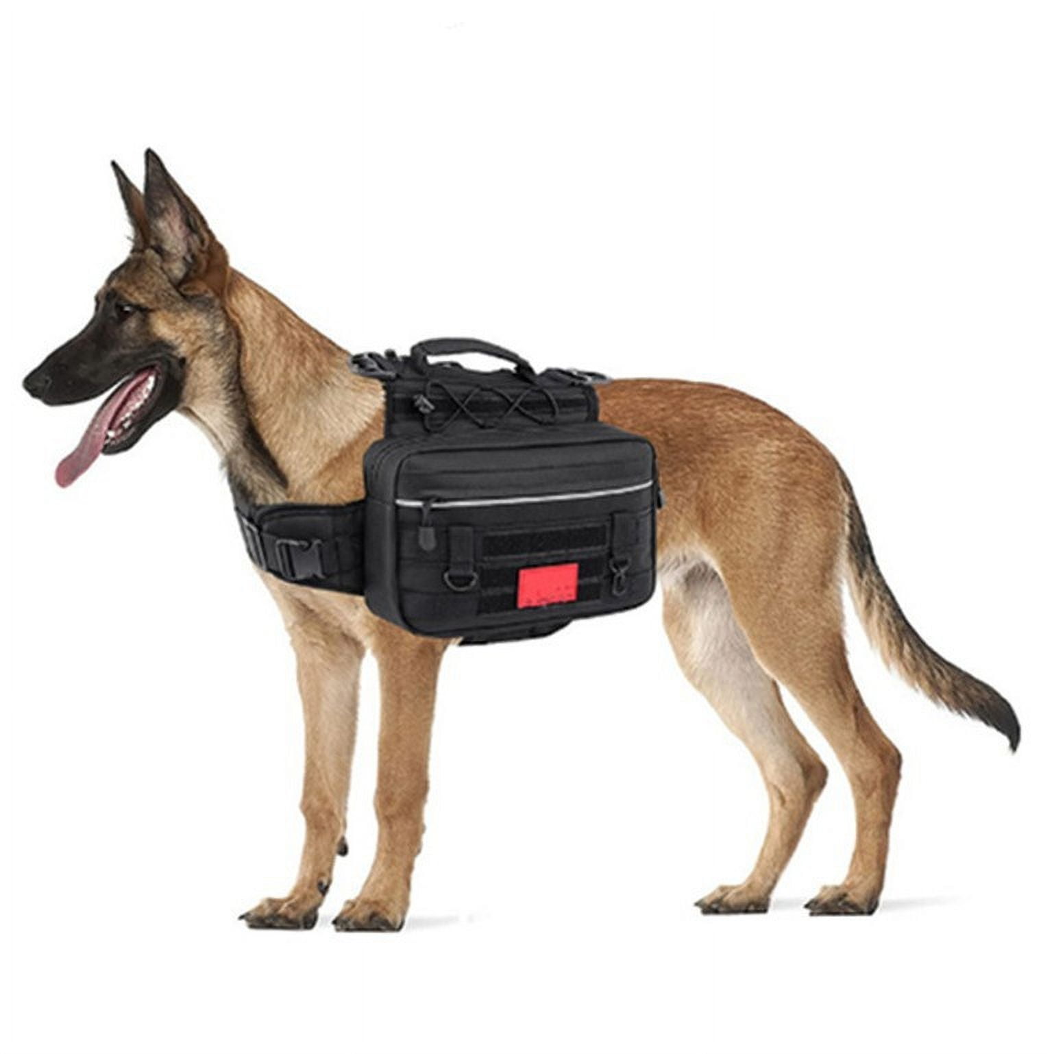 Dog Hiking Vest Adjustable Portable Multi-Pocket Vest Outdoor Camping Travel Multi-Pocket Vest Hiking Jacket for Dog with Pockets Medium Large Dogs only Black and Khaki