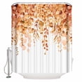 thumbnail image 2 of Orange Eucalyptus Leaves Waterproof Fabric Shower Curtain, Spring Floral Summer Botanical Shower Curtain for Bathroom Curtains Bathtubs Hotel Washable Shower Curtains with 12 Hooks Extra Long 72x96, 2 of 6