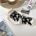 thumbnail image 1 of 2 Paires de Chaussettes Fleurs en Coton pour Femmes, Simples et à la Mode, Blanches, 1 of 1