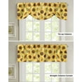 thumbnail image 4 of Sunflower Watercolor Flowers Window Valance Curtain Kitchen Cafe Short Curtains Living Room Tie-Up Valance Curtain, 4 of 6
