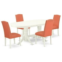 East West Furniture Dining Room Set Linen White, VAEN5-LWH-78