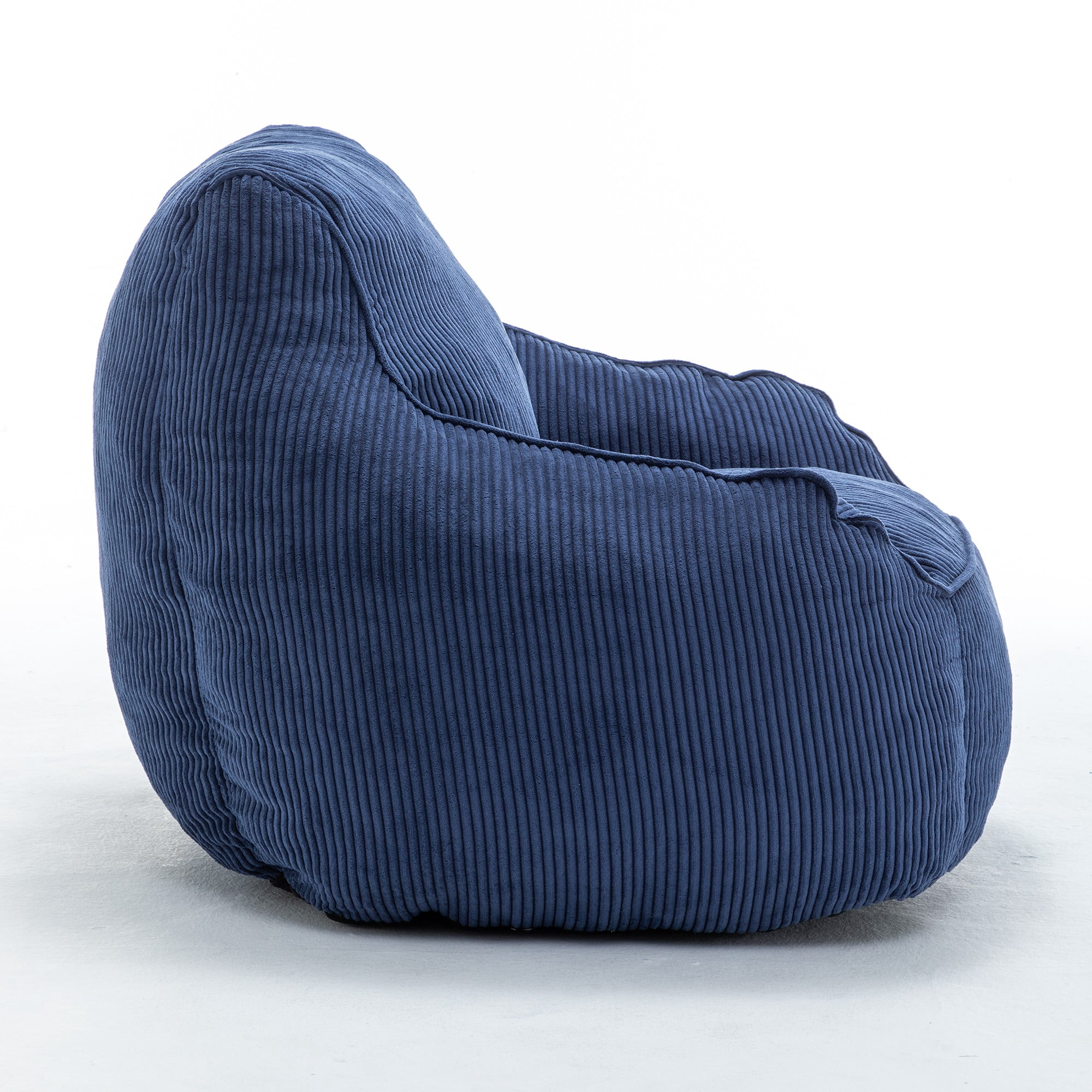 Bean Bag Chair Sofa for Adults Teens, Comfy Corduroy Large Bean Bag Chairs with Armrests for Bedroom Living Room, Adult Beanbag Lazy Sofa Couch Chairs with Filler Included (Blue)