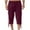 Wine, variant on Capri Pants for Men Summer Casual Classic Fit Pants with Pockets Elastic Waist Solid Color Capris Pants